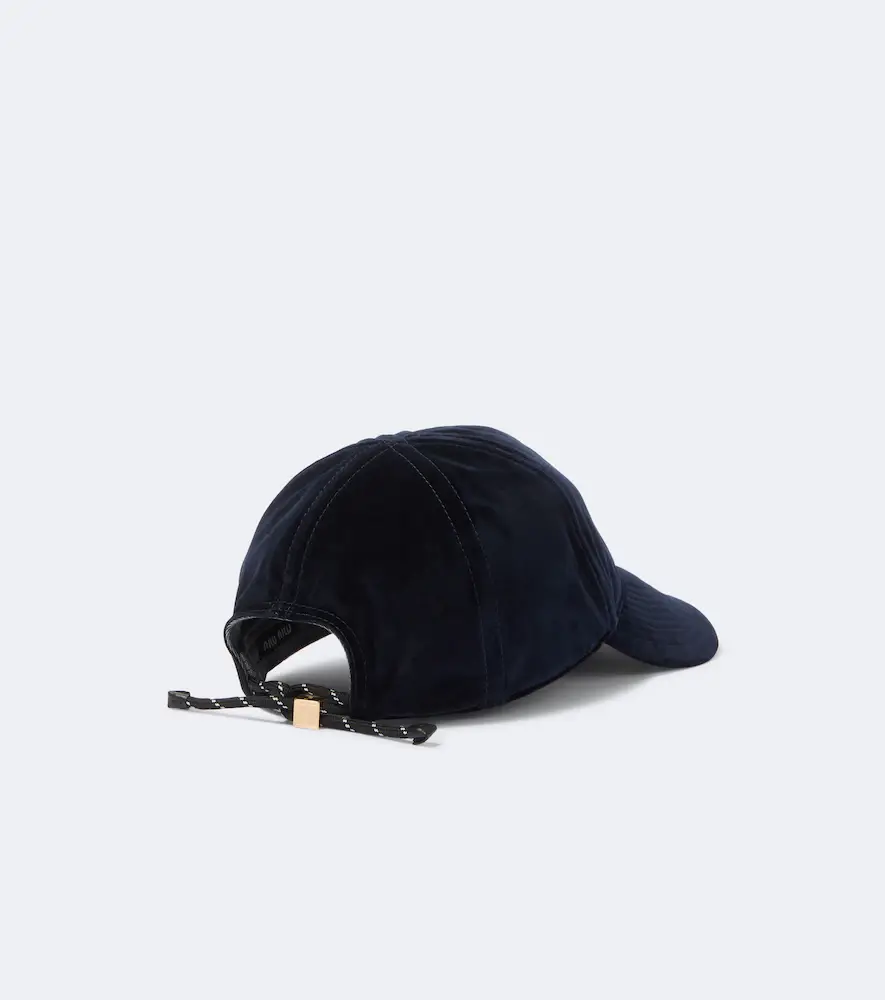 Miu Miu Logo velvet baseball cap | Thumbnail 2 Miu Miu Logo velvet baseball cap | Thumbnail 2