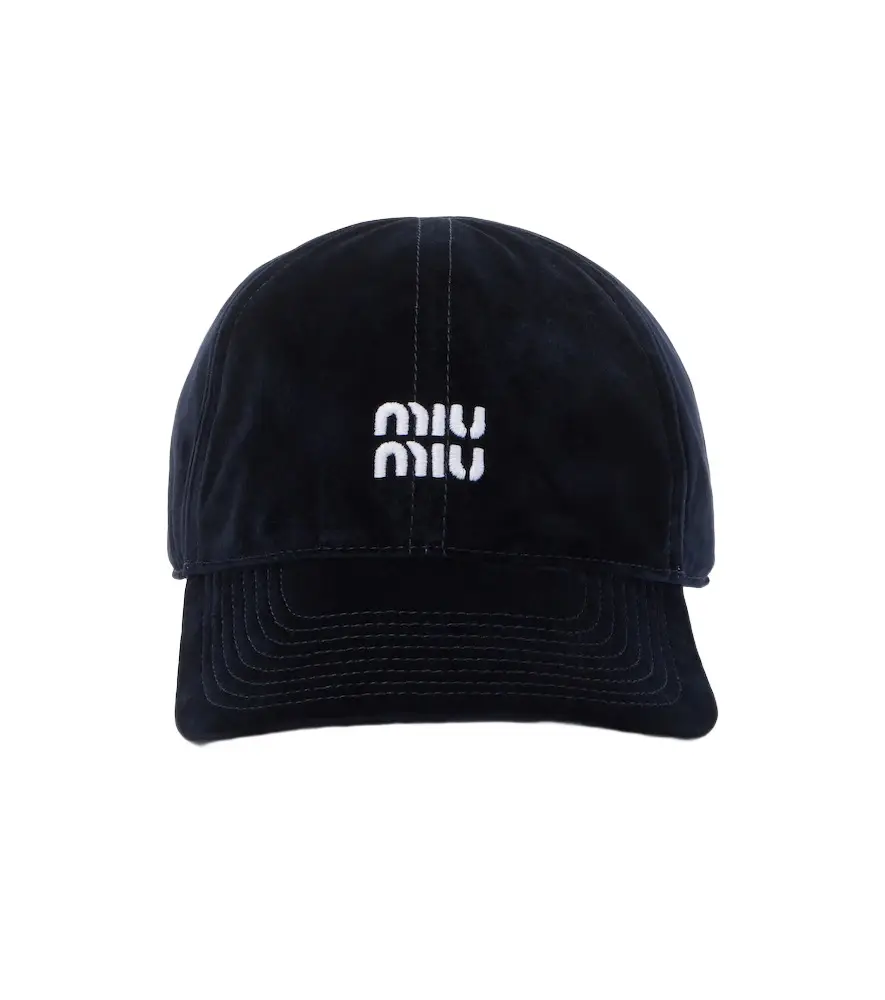Miu Miu Logo velvet baseball cap