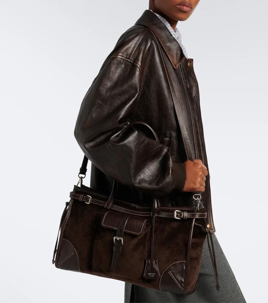 Prada Bonnie Large corduroy shoulder bag | Thumbnail 6 Prada Bonnie Large corduroy shoulder bag | Thumbnail 6