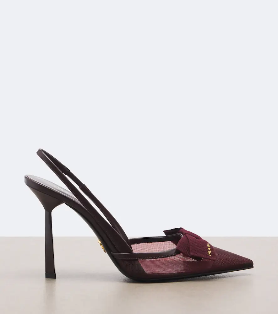 Prada Bow-detail mesh slingback pumps | Thumbnail 3 Prada Bow-detail mesh slingback pumps | Thumbnail 3