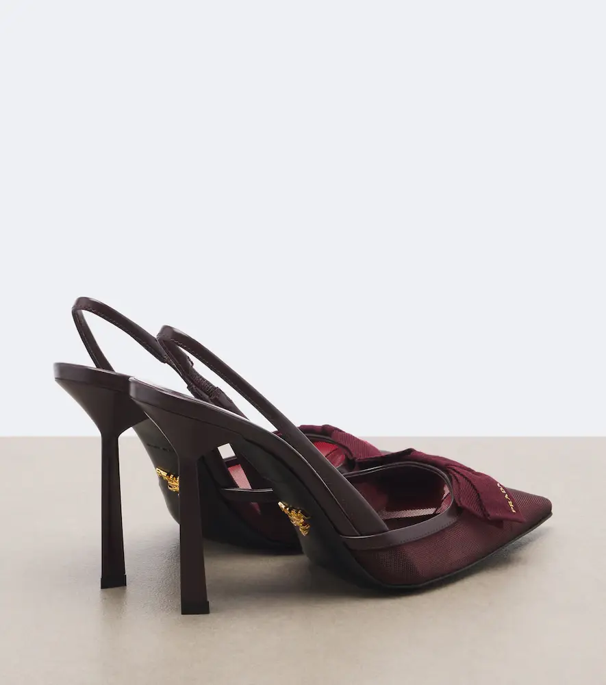 Prada Bow-detail mesh slingback pumps | Thumbnail 4 Prada Bow-detail mesh slingback pumps | Thumbnail 4