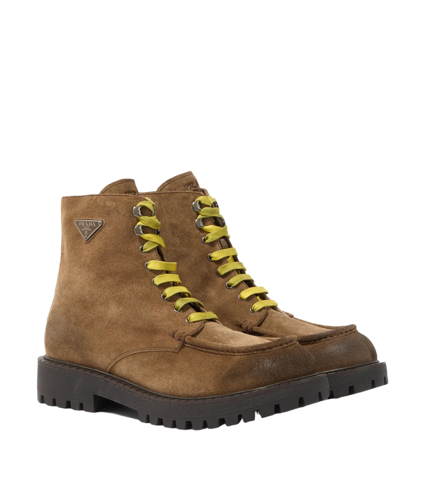 Prada Suede lace-up boots