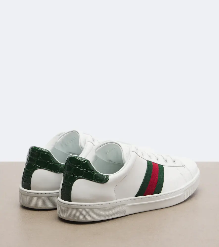 Gucci Ace Web Stripe leather sneakers | Thumbnail 3 Gucci Ace Web Stripe leather sneakers | Thumbnail 3
