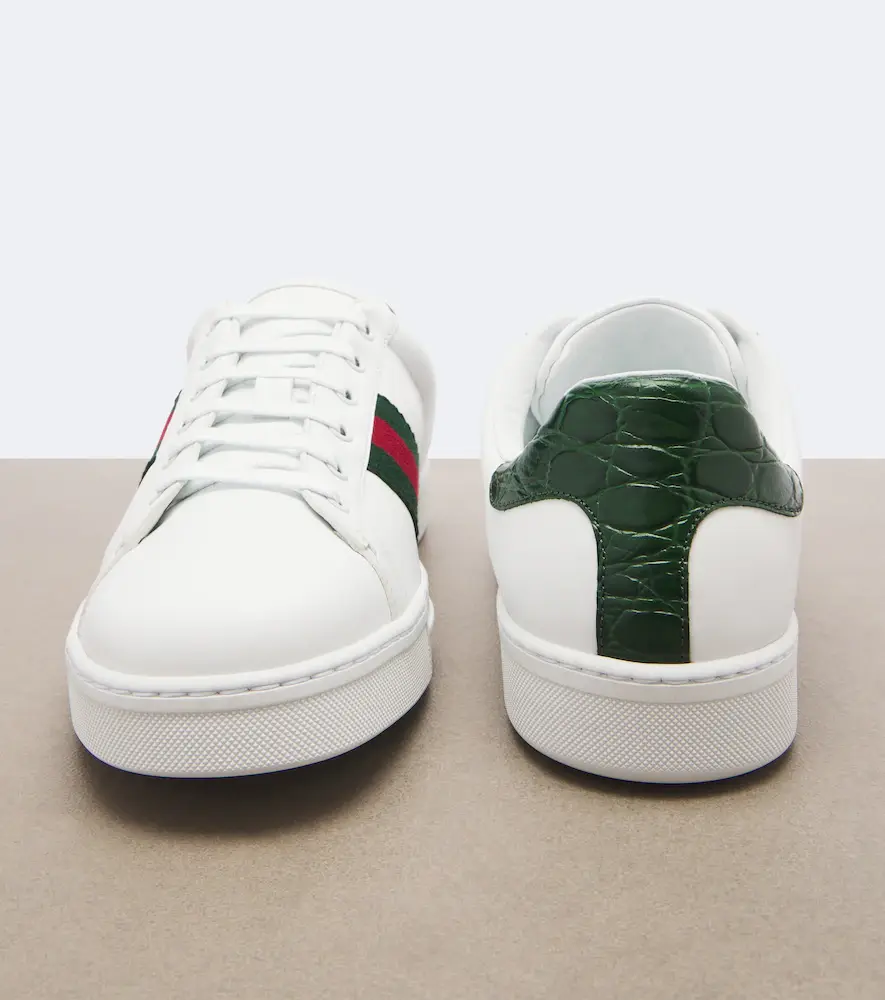 Gucci Ace Web Stripe leather sneakers | Thumbnail 4 Gucci Ace Web Stripe leather sneakers | Thumbnail 4