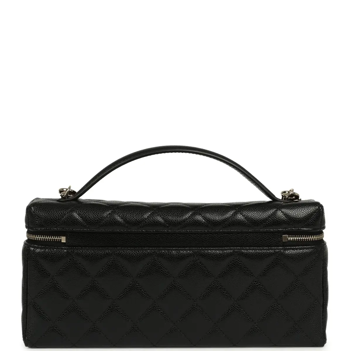 Chanel Chanel East West Top Handle Long Vanity Case with Chain Black Caviar Light Gold Hardware | Thumbnail 4 Chanel Chanel East West Top Handle Long Vanity Case with Chain Black Caviar Light Gold Hardware | Thumbnail 4