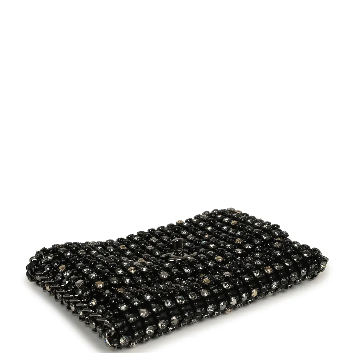 Chanel Chanel Medium Beaded Evening Bag Strass, Pearl, Black Leather Ruthenium Hardware | Thumbnail 3 Chanel Chanel Medium Beaded Evening Bag Strass, Pearl, Black Leather Ruthenium Hardware | Thumbnail 3