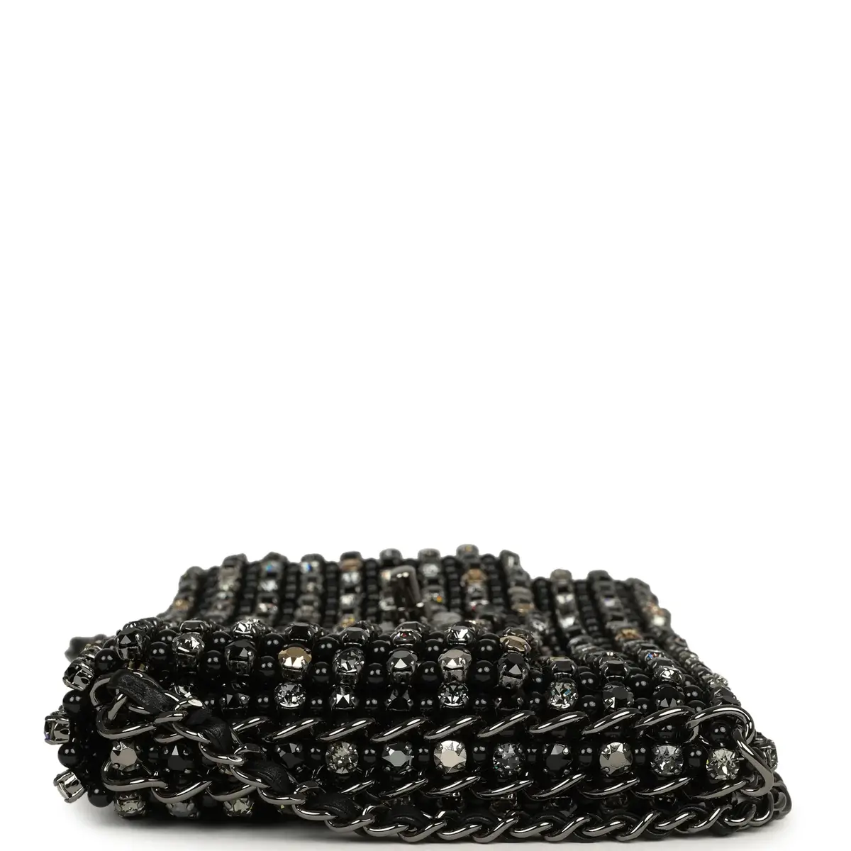 Chanel Chanel Medium Beaded Evening Bag Strass, Pearl, Black Leather Ruthenium Hardware | Thumbnail 5 Chanel Chanel Medium Beaded Evening Bag Strass, Pearl, Black Leather Ruthenium Hardware | Thumbnail 5