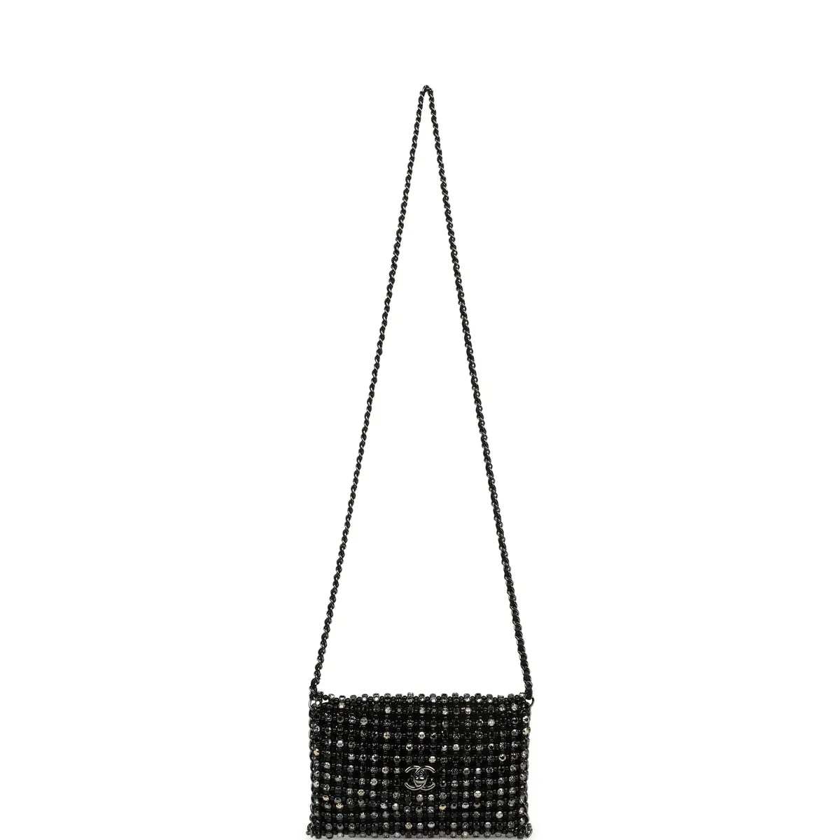 Chanel Chanel Medium Beaded Evening Bag Strass, Pearl, Black Leather Ruthenium Hardware | Thumbnail 7 Chanel Chanel Medium Beaded Evening Bag Strass, Pearl, Black Leather Ruthenium Hardware | Thumbnail 7