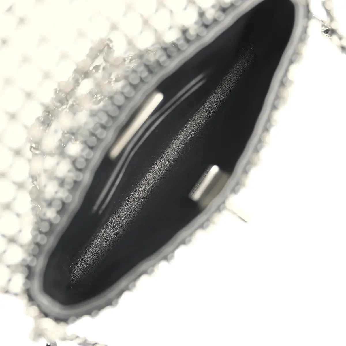 Chanel Chanel Medium Beaded Evening Bag Strass, Pearl, Black Leather Ruthenium Hardware | Thumbnail 9 Chanel Chanel Medium Beaded Evening Bag Strass, Pearl, Black Leather Ruthenium Hardware | Thumbnail 9