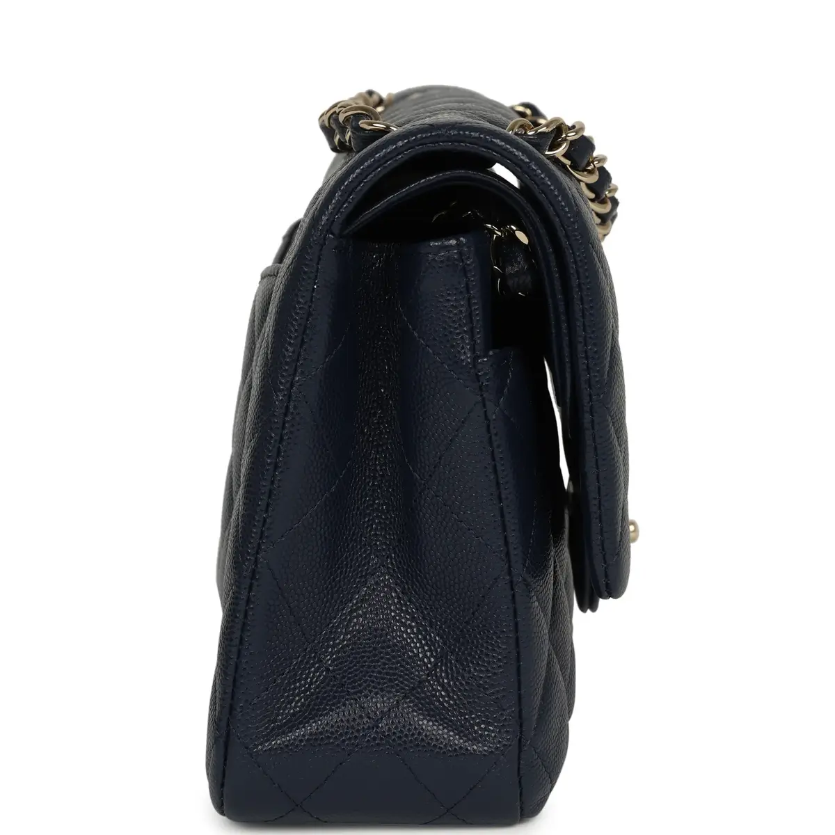Chanel Chanel Medium Classic Double Flap Bag Navy Blue Shiny Caviar Light Gold Hardware | Thumbnail 3 Chanel Chanel Medium Classic Double Flap Bag Navy Blue Shiny Caviar Light Gold Hardware | Thumbnail 3