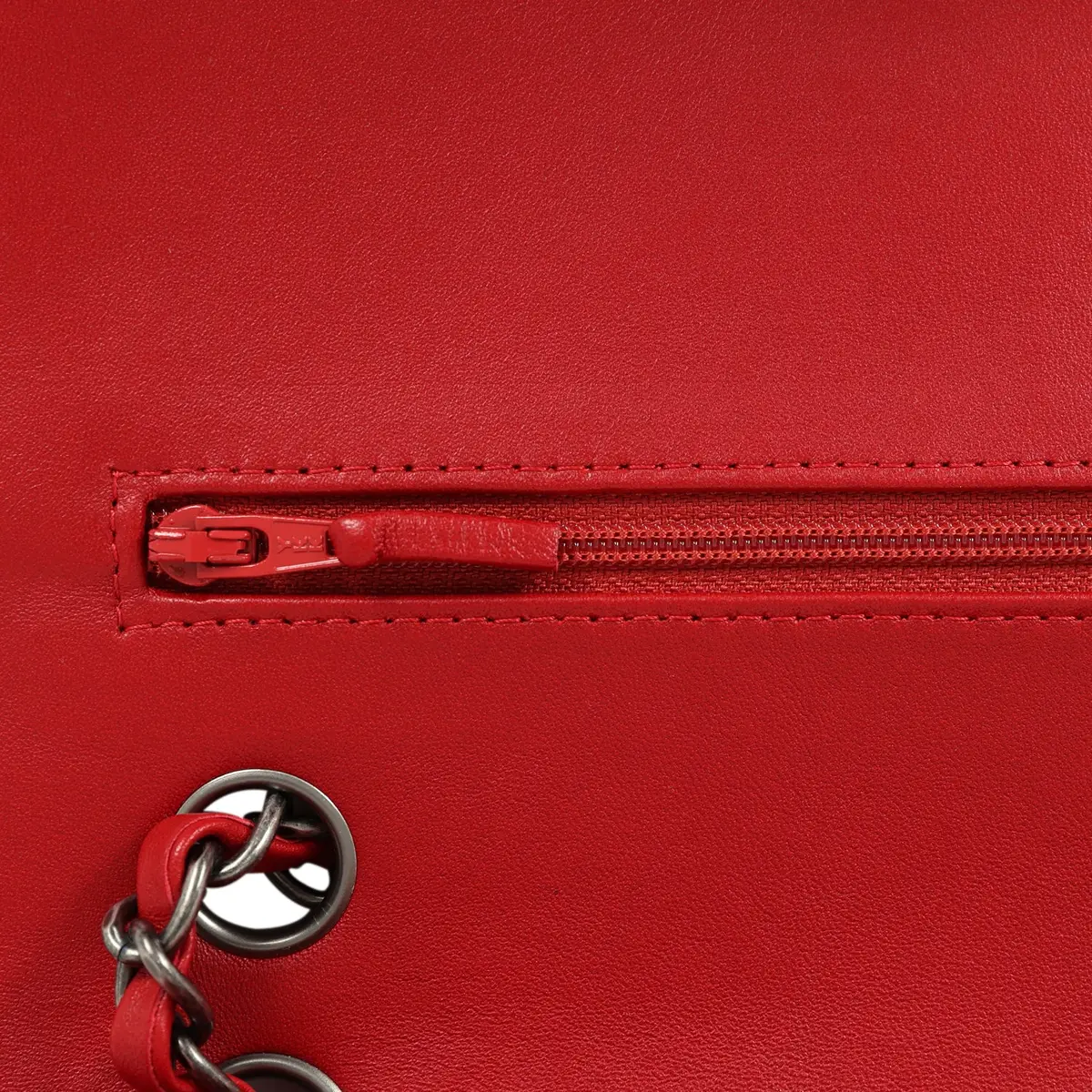 Chanel Chanel Medium Classic Double Flap Bag Red Lambskin Aged Ruthenium Hardware | Thumbnail 8 Chanel Chanel Medium Classic Double Flap Bag Red Lambskin Aged Ruthenium Hardware | Thumbnail 8