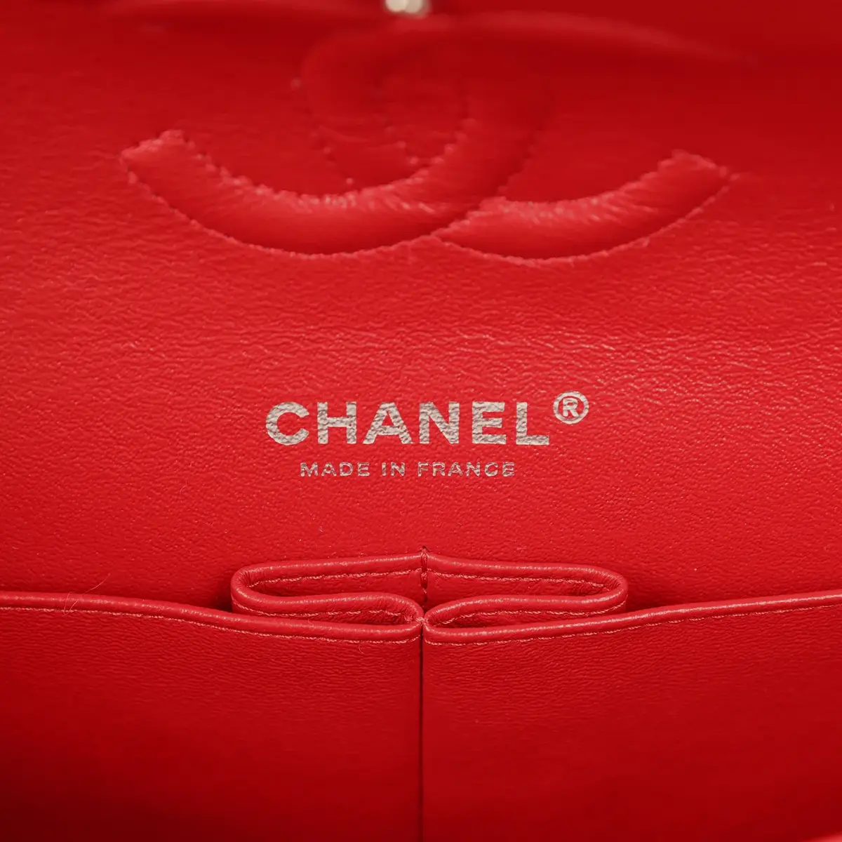 Chanel Chanel Medium Classic Double Flap Bag Red Lambskin Aged Ruthenium Hardware | Thumbnail 9 Chanel Chanel Medium Classic Double Flap Bag Red Lambskin Aged Ruthenium Hardware | Thumbnail 9