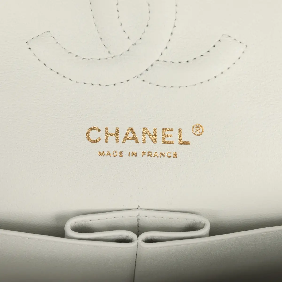 Chanel Chanel Medium Classic Double Flap Bag White Lambskin Brushed Gold Hardware | Thumbnail 8 Chanel Chanel Medium Classic Double Flap Bag White Lambskin Brushed Gold Hardware | Thumbnail 8