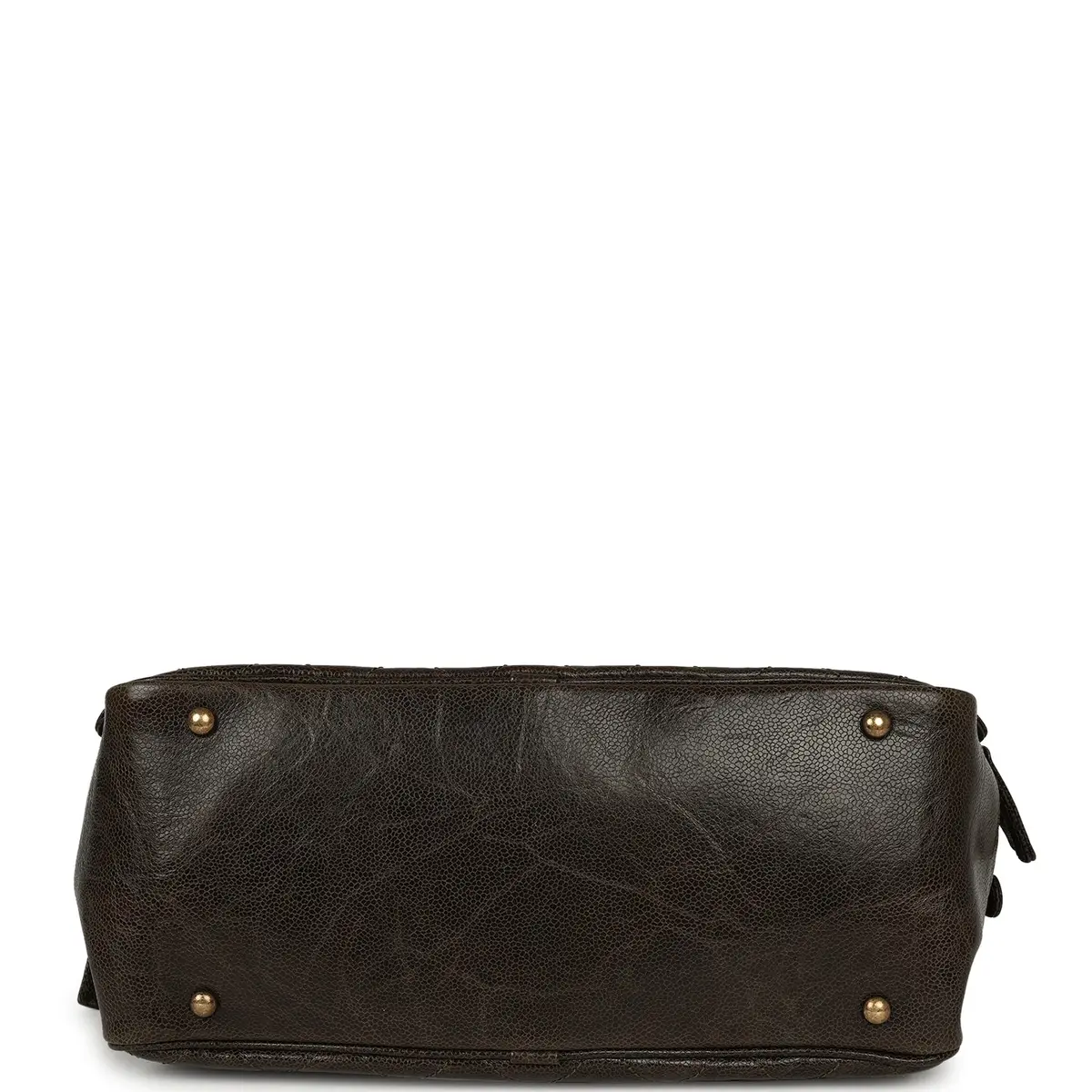 Chanel Chanel Paris-Bombay Shiva Bowling Bag Khaki Shiny Aged Crumpled Calfskin Antique Gold Hardware | Thumbnail 7