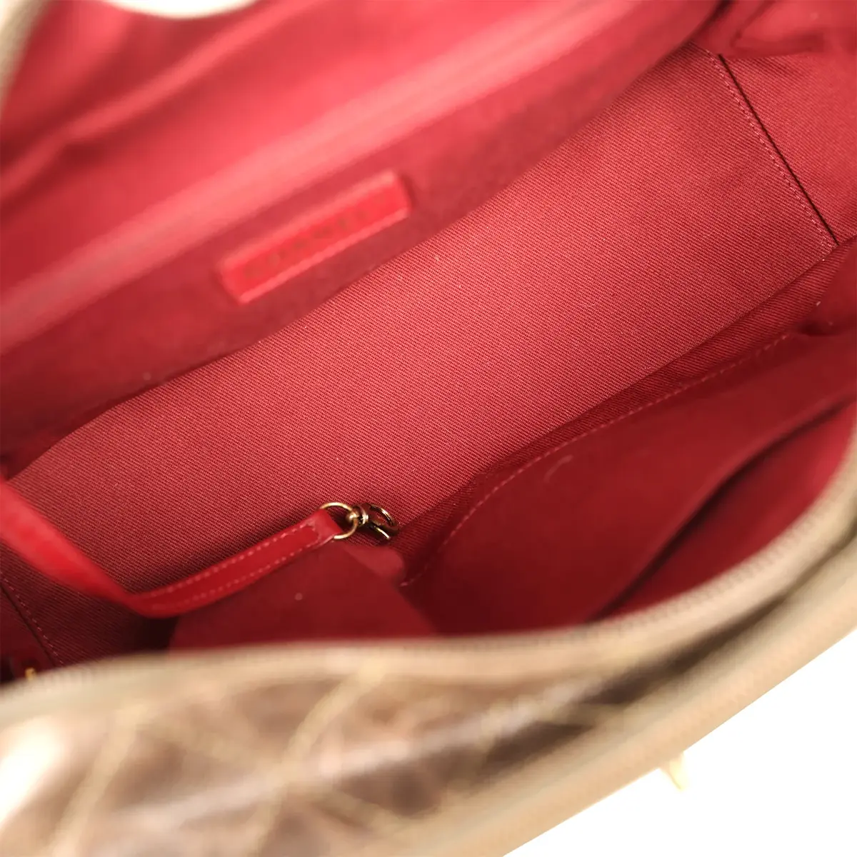 Chanel Chanel Paris-Bombay Shiva Bowling Bag Khaki Shiny Aged Crumpled Calfskin Antique Gold Hardware | Thumbnail 8