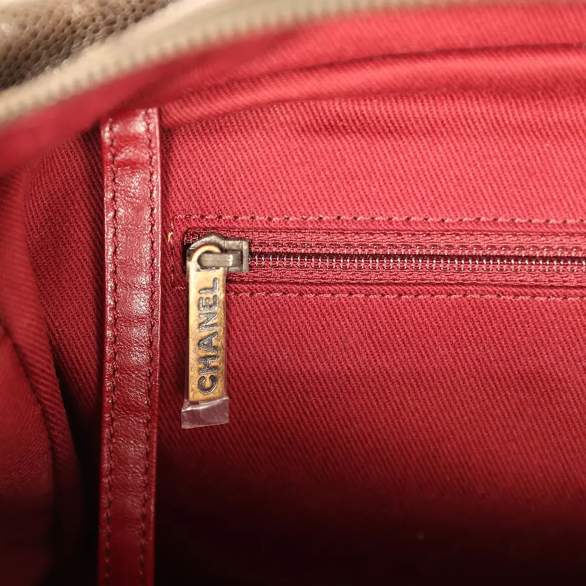 Chanel Chanel Paris-Bombay Shiva Bowling Bag Khaki Shiny Aged Crumpled Calfskin Antique Gold Hardware | Thumbnail 10
