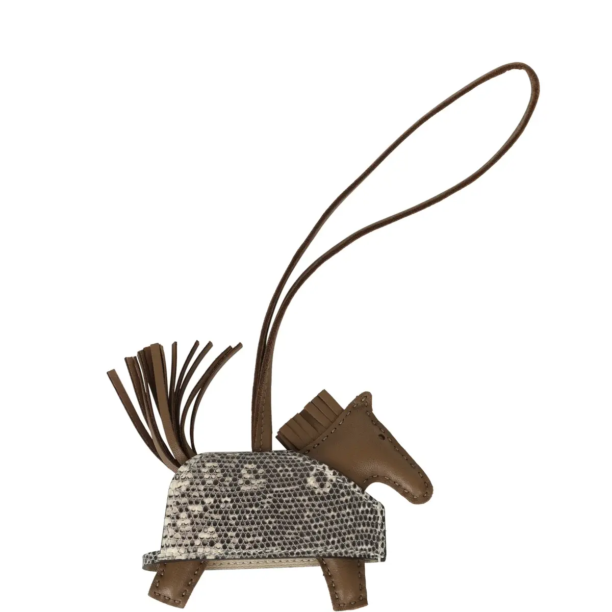 HERMÈS Hermes Rodeo Rock Bag Charm PM Ombre Shiny Varanus Salvator Lizard and Etoupe Milo Lambskin Palladium Hardware | Thumbnail 2 HERMÈS Hermes Rodeo Rock Bag Charm PM Ombre Shiny Varanus Salvator Lizard and Etoupe Milo Lambskin Palladium Hardware | Thumbnail 2
