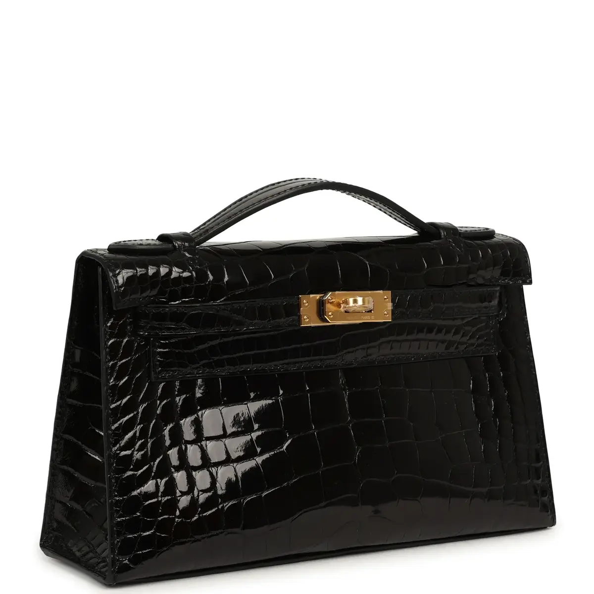 HERMÈS Hermes Special Order (HSS) Kelly Pochette Black Verso Shiny Alligator Gold Hardware | Thumbnail 2 HERMÈS Hermes Special Order (HSS) Kelly Pochette Black Verso Shiny Alligator Gold Hardware | Thumbnail 2