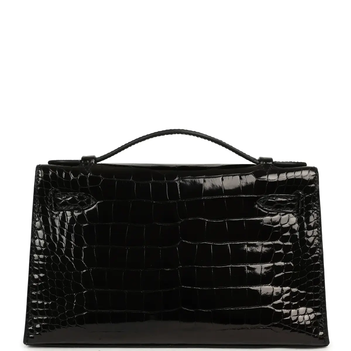HERMÈS Hermes Special Order (HSS) Kelly Pochette Black Verso Shiny Alligator Gold Hardware | Thumbnail 4 HERMÈS Hermes Special Order (HSS) Kelly Pochette Black Verso Shiny Alligator Gold Hardware | Thumbnail 4