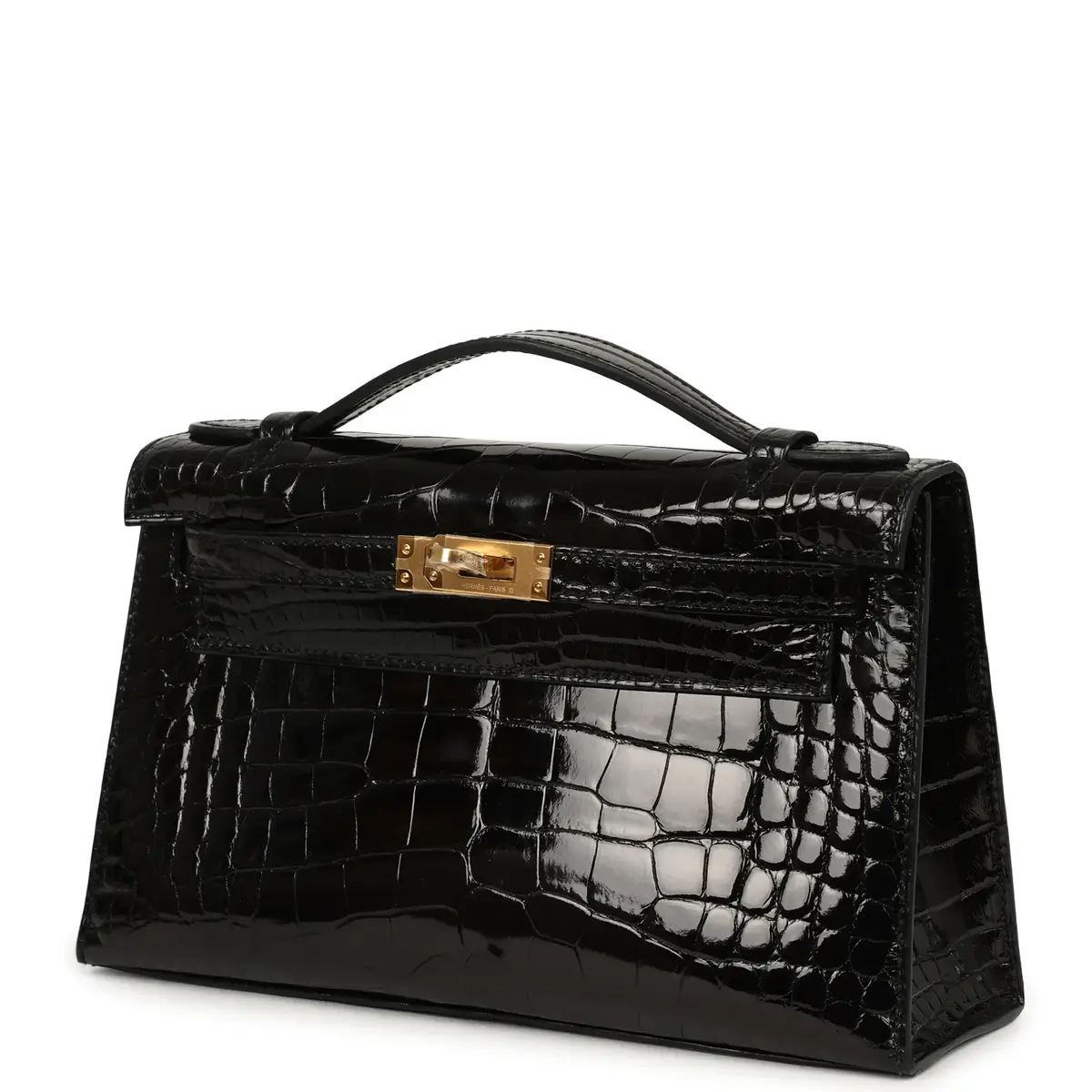 HERMÈS Hermes Special Order (HSS) Kelly Pochette Black Verso Shiny Alligator Gold Hardware | Thumbnail 5 HERMÈS Hermes Special Order (HSS) Kelly Pochette Black Verso Shiny Alligator Gold Hardware | Thumbnail 5