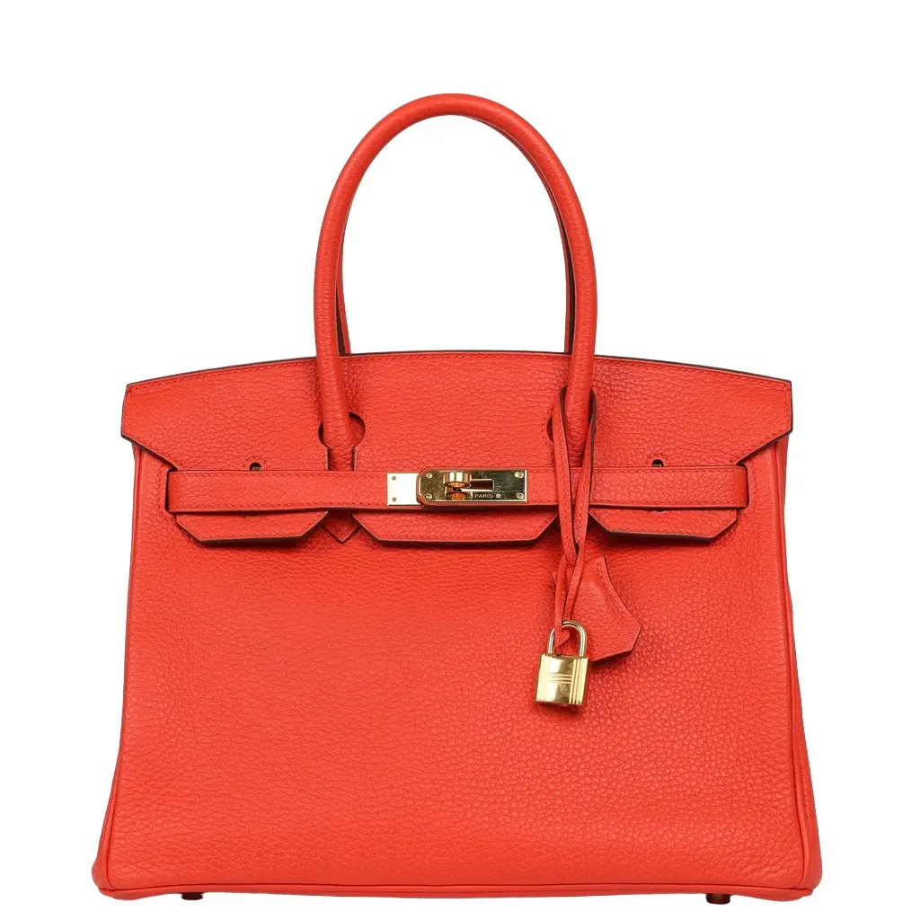 HERMÈS Pre-owned Hermes Birkin 30 Capucine Togo Gold Hardware