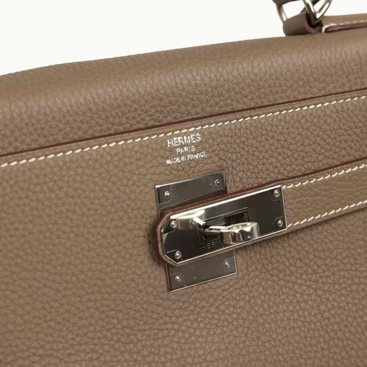 HERMÈS Pre-owned Hermes Kelly Retourne 28 Etoupe Togo Palladium Hardware | Thumbnail 7 HERMÈS Pre-owned Hermes Kelly Retourne 28 Etoupe Togo Palladium Hardware | Thumbnail 7