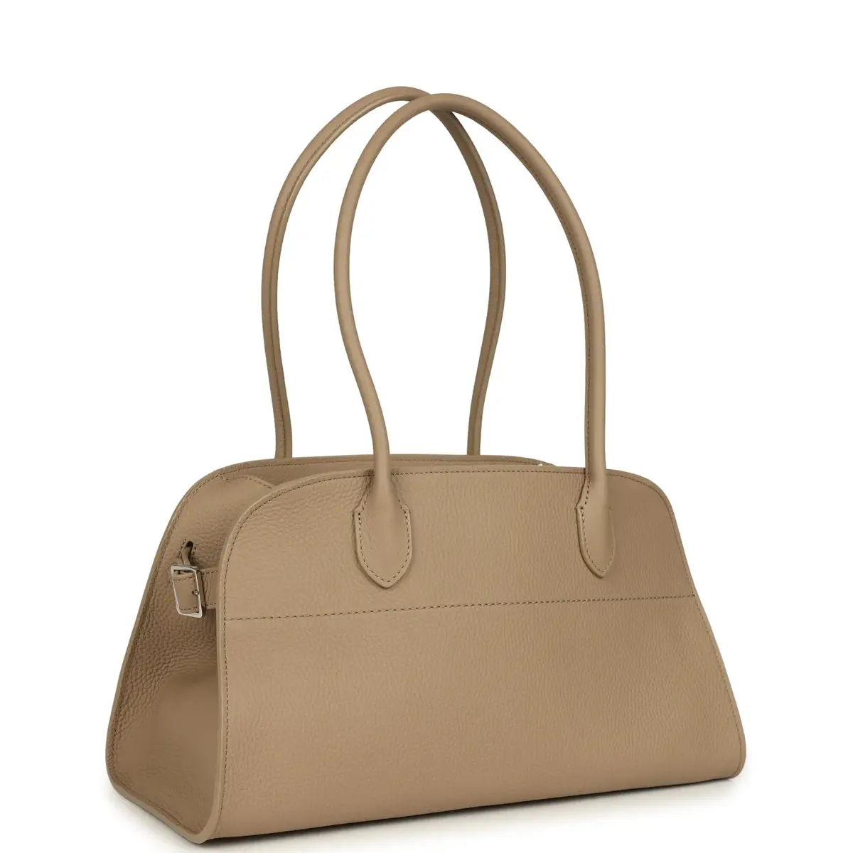 The Row The Row Margaux Shoulder 12 Bag Dark Taupe Calfskin Silver Hardware | Thumbnail 2