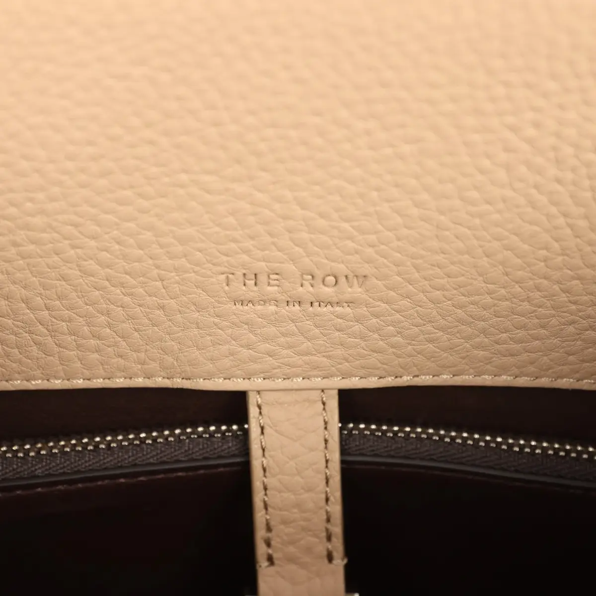 The Row The Row Margaux Shoulder 12 Bag Dark Taupe Calfskin Silver Hardware | Thumbnail 11