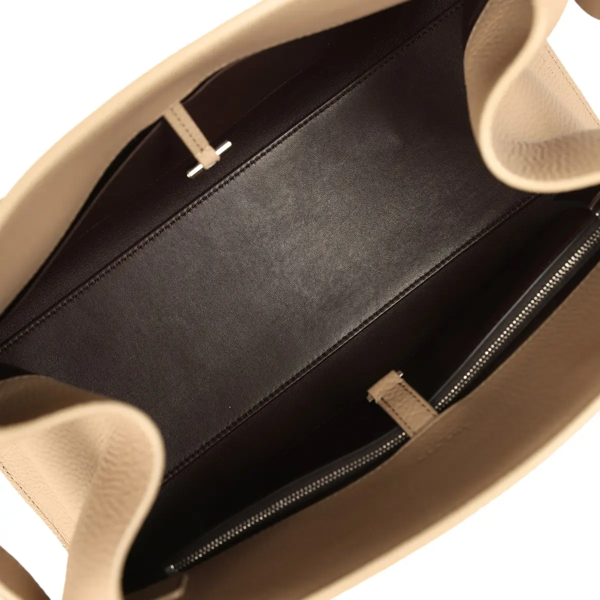 The Row The Row Margaux Shoulder 12 Bag Dark Taupe Calfskin Silver Hardware | Thumbnail 8