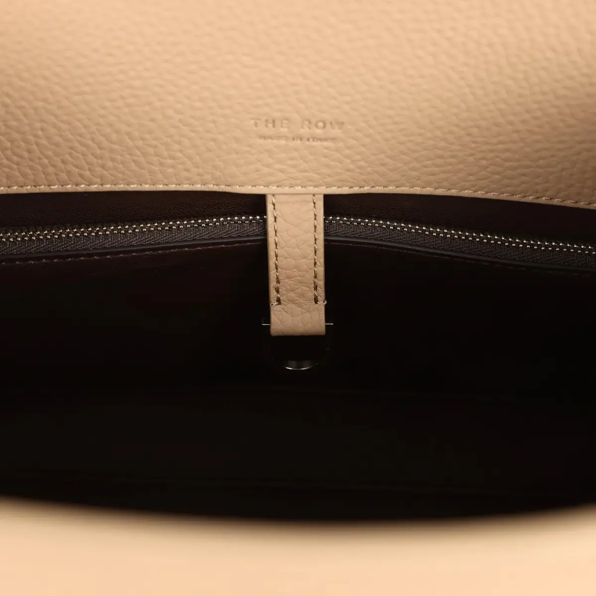 The Row The Row Margaux Shoulder 12 Bag Dark Taupe Calfskin Silver Hardware | Thumbnail 10