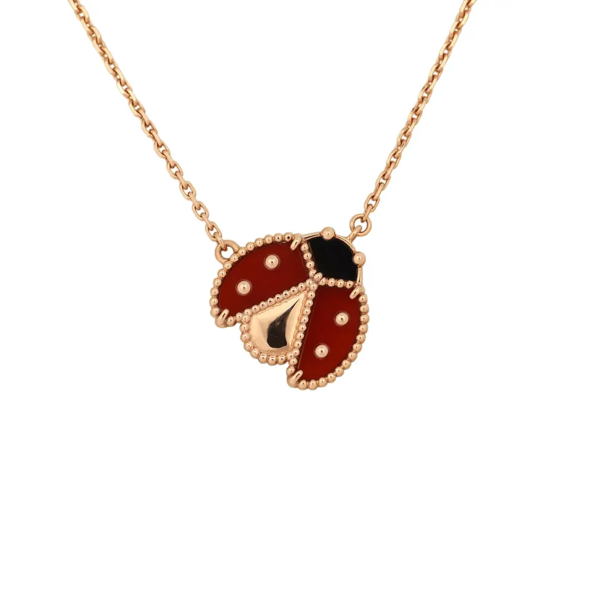 Van Cleef & Arpels Van Cleef & Arpels Lucky Spring Ladybug Pendant Necklace Carnelian, Onyx 18K Rose Gold | Thumbnail 2 Van Cleef & Arpels Van Cleef & Arpels Lucky Spring Ladybug Pendant Necklace Carnelian, Onyx 18K Rose Gold | Thumbnail 2