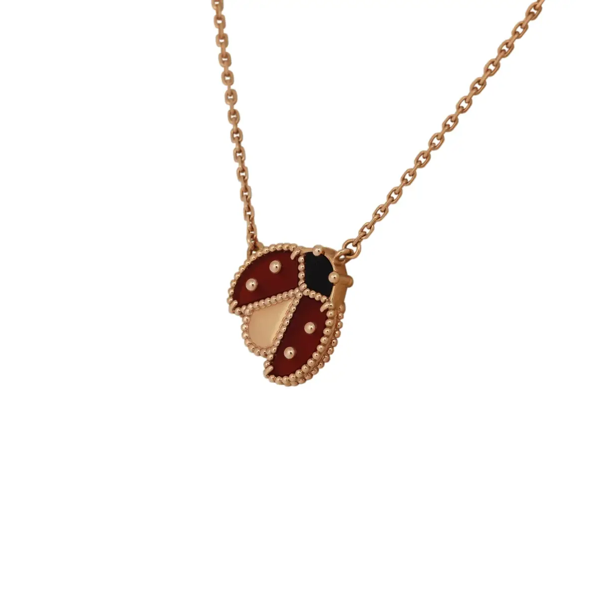 Van Cleef & Arpels Van Cleef & Arpels Lucky Spring Ladybug Pendant Necklace Carnelian, Onyx 18K Rose Gold | Thumbnail 4 Van Cleef & Arpels Van Cleef & Arpels Lucky Spring Ladybug Pendant Necklace Carnelian, Onyx 18K Rose Gold | Thumbnail 4