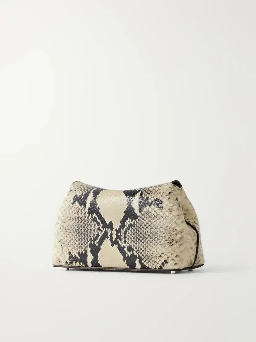 TOTEME T-lock Mini Snake-effect Leather Clutch | Thumbnail 4 TOTEME T-lock Mini Snake-effect Leather Clutch | Thumbnail 4