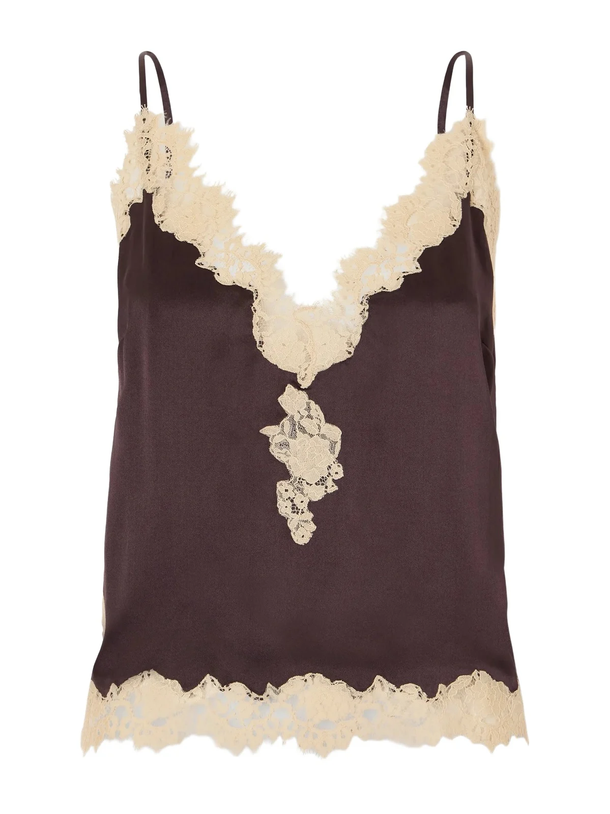 Kira Lace-trimmed Silk-satin Cami