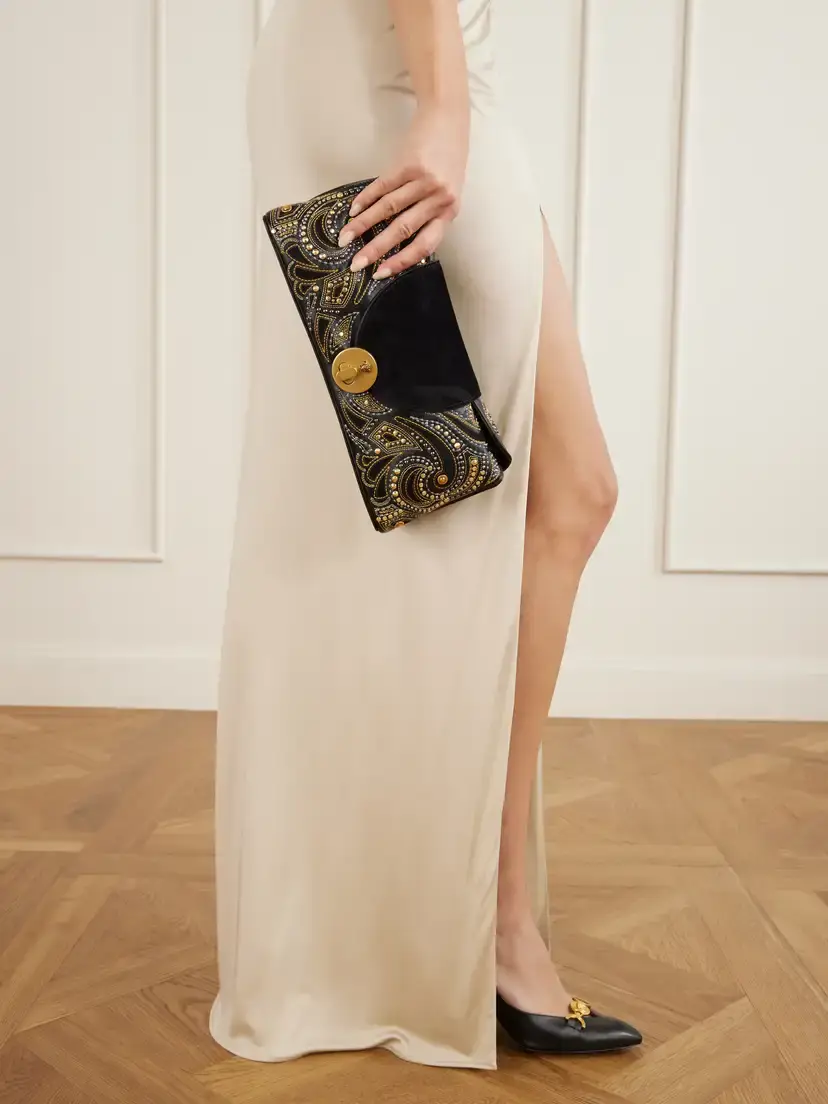 Versace Vivian Stud-embellished Leather Clutch | Thumbnail 2 Versace Vivian Stud-embellished Leather Clutch | Thumbnail 2