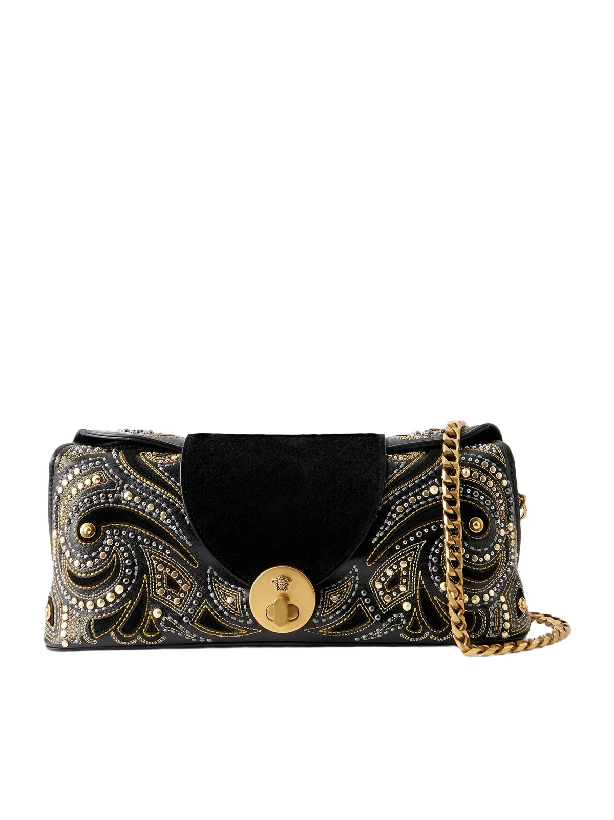 Versace Vivian Stud-embellished Leather Clutch
