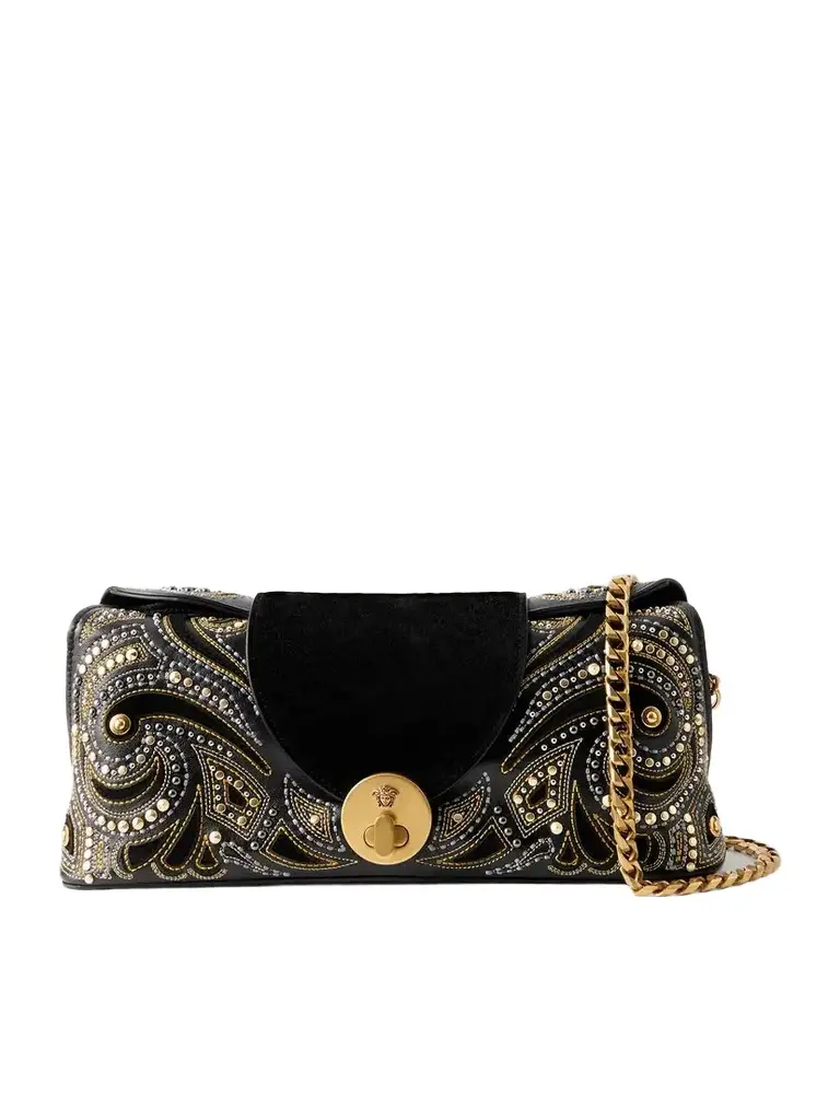 Versace Vivian Stud-embellished Leather Clutch