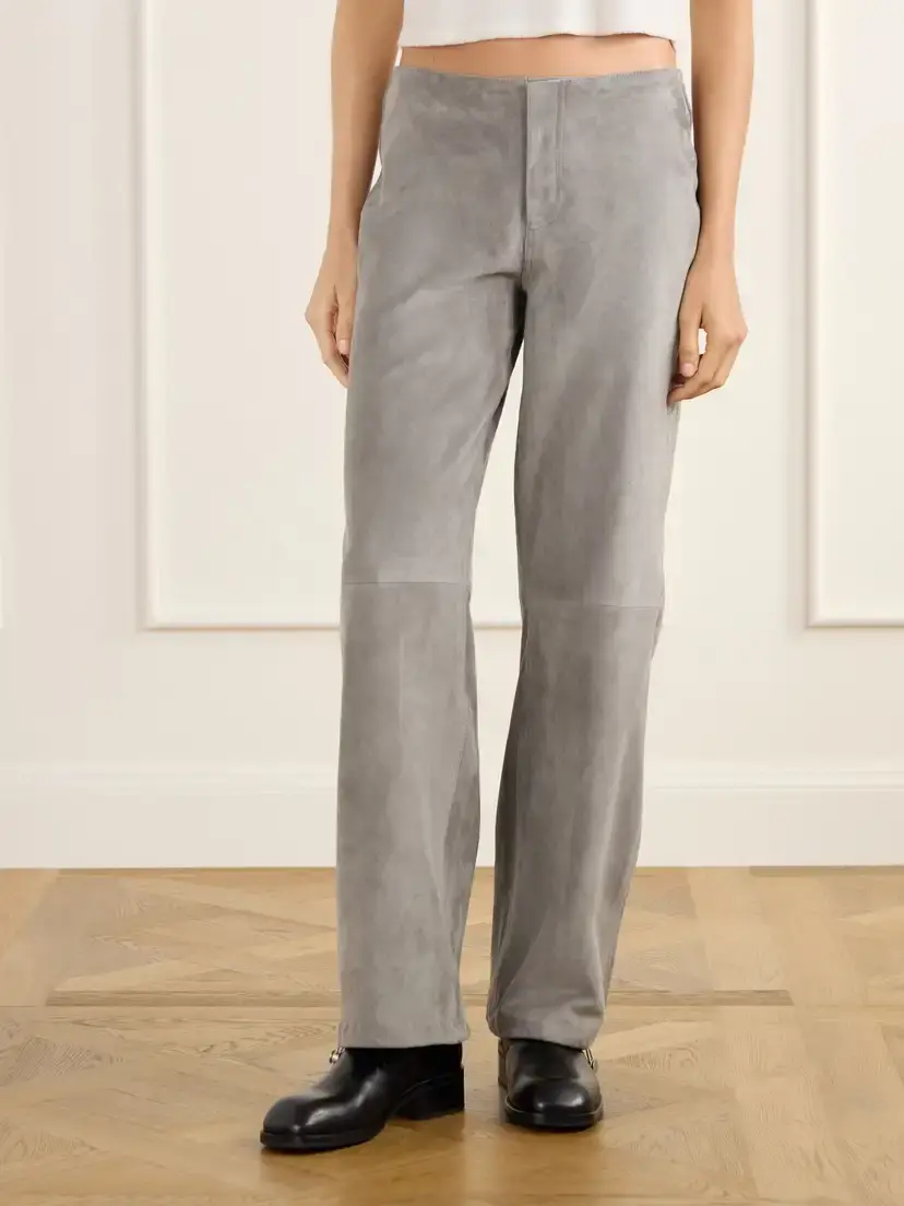 STILL HERE Sport Jean Paneled Suede Low-rise Straight-leg Pants | Thumbnail 3 STILL HERE Sport Jean Paneled Suede Low-rise Straight-leg Pants | Thumbnail 3