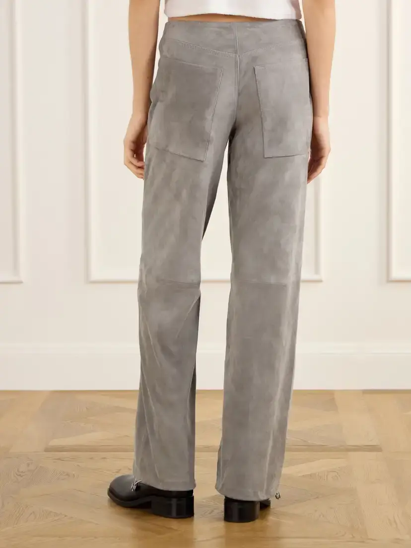 STILL HERE Sport Jean Paneled Suede Low-rise Straight-leg Pants | Thumbnail 4 STILL HERE Sport Jean Paneled Suede Low-rise Straight-leg Pants | Thumbnail 4