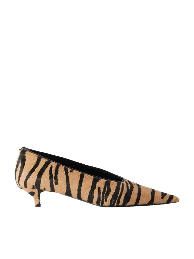 TOTEME Sharp 35 Tiger-print Calf-hair Pumps