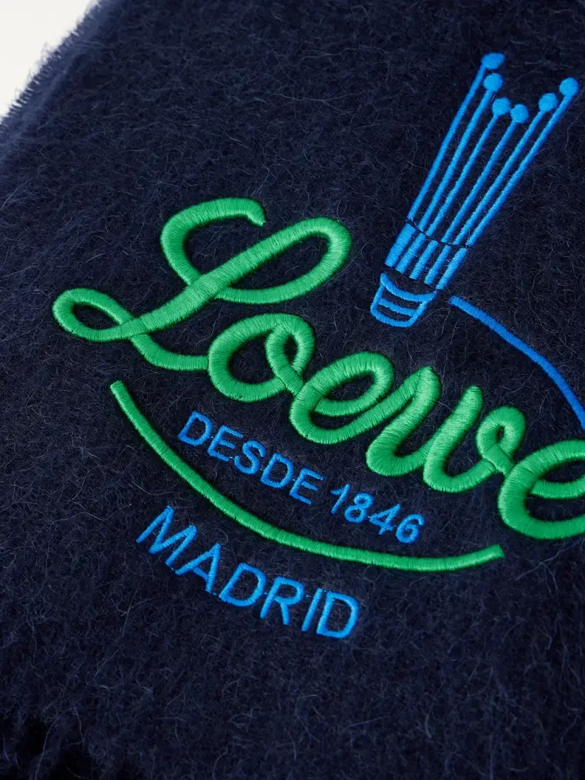 Loewe Logo-embroidered Fringed Alpaca And Wool-blend Scarf | Thumbnail 4 Loewe Logo-embroidered Fringed Alpaca And Wool-blend Scarf | Thumbnail 4