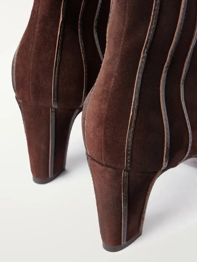 Herbert Levine A Fine Line 65 Leather-trimmed Suede Ankle Boots | Thumbnail 5 Herbert Levine A Fine Line 65 Leather-trimmed Suede Ankle Boots | Thumbnail 5