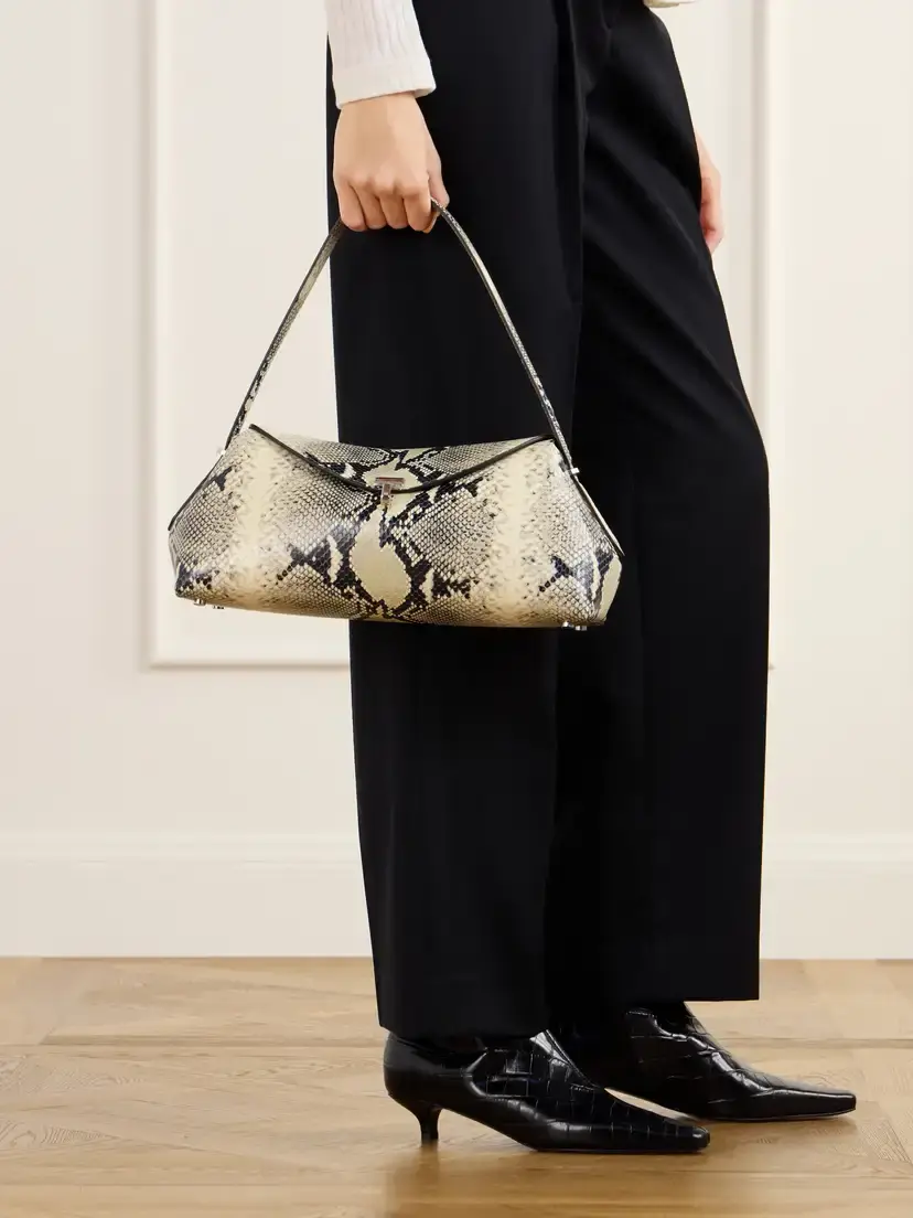 TOTEME T-lock Snake-effect Leather Shoulder Bag | Thumbnail 2