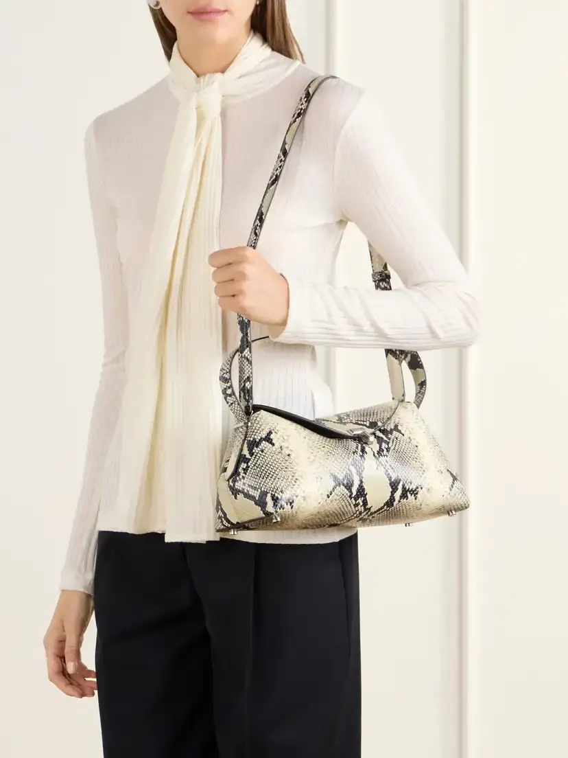 TOTEME T-lock Snake-effect Leather Shoulder Bag | Thumbnail 3