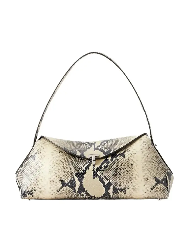 TOTEME T-lock Snake-effect Leather Shoulder Bag