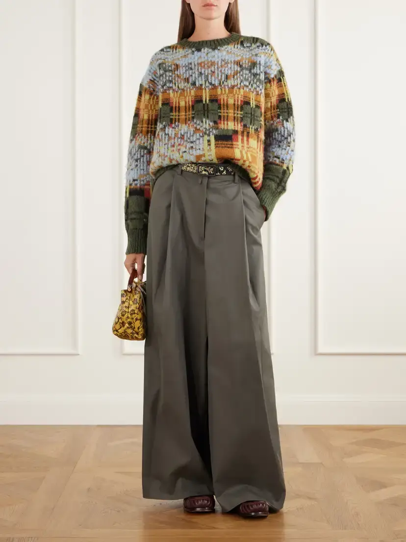 Dries Van Noten Intarsia-knit Brushed Merino And Wool-blend Sweater | Thumbnail 2 Dries Van Noten Intarsia-knit Brushed Merino And Wool-blend Sweater | Thumbnail 2