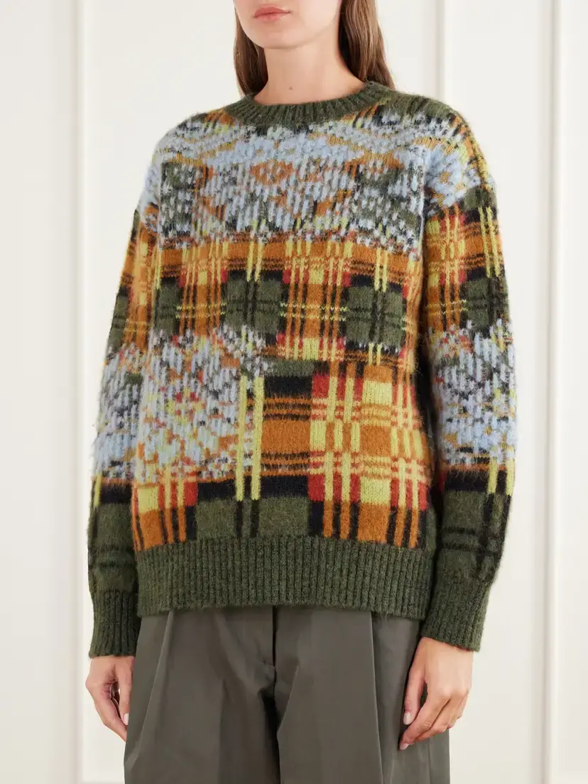 Dries Van Noten Intarsia-knit Brushed Merino And Wool-blend Sweater | Thumbnail 3 Dries Van Noten Intarsia-knit Brushed Merino And Wool-blend Sweater | Thumbnail 3