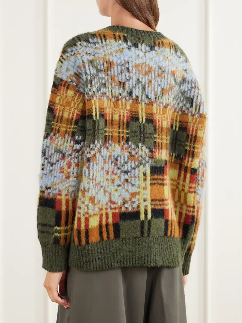 Dries Van Noten Intarsia-knit Brushed Merino And Wool-blend Sweater | Thumbnail 4 Dries Van Noten Intarsia-knit Brushed Merino And Wool-blend Sweater | Thumbnail 4