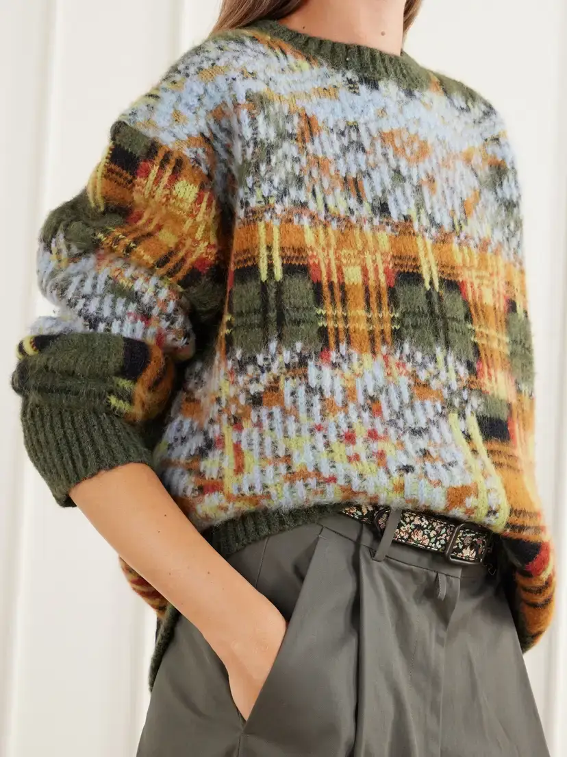 Dries Van Noten Intarsia-knit Brushed Merino And Wool-blend Sweater | Thumbnail 5 Dries Van Noten Intarsia-knit Brushed Merino And Wool-blend Sweater | Thumbnail 5