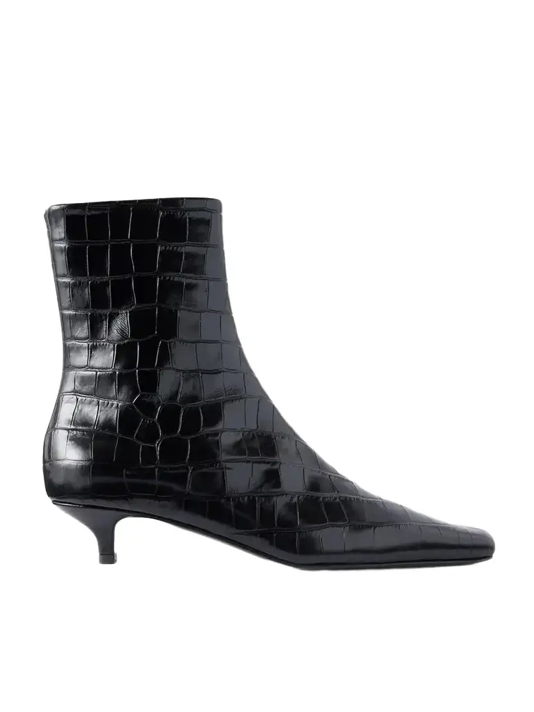 TOTEME Croc-effect Leather Ankle-boots